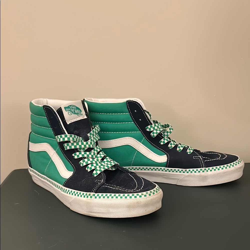 Vans High-Top Sneakers in Green and Navy